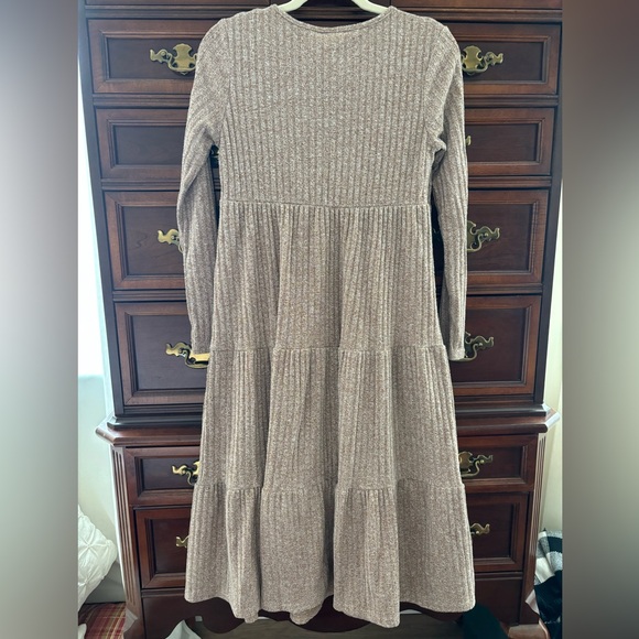 Shein Women's Long Sleeve V Neck Ruffle Hem Dress SMALL - Picture 4 of 5